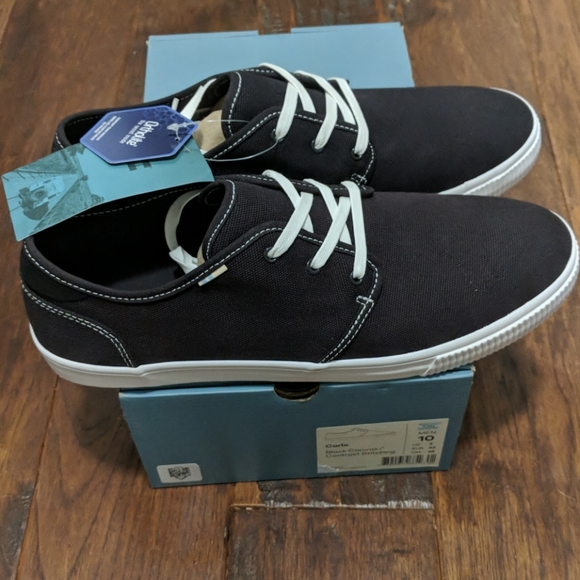 TOMS Men\'s Black Carlo Sneakers, Size 10